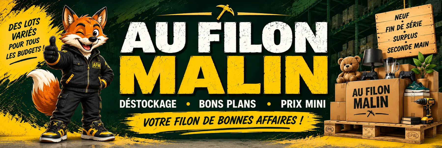 Au Filon Malin : déstockage, bons plans, prix mini. Votre filon de bonnes affaires !